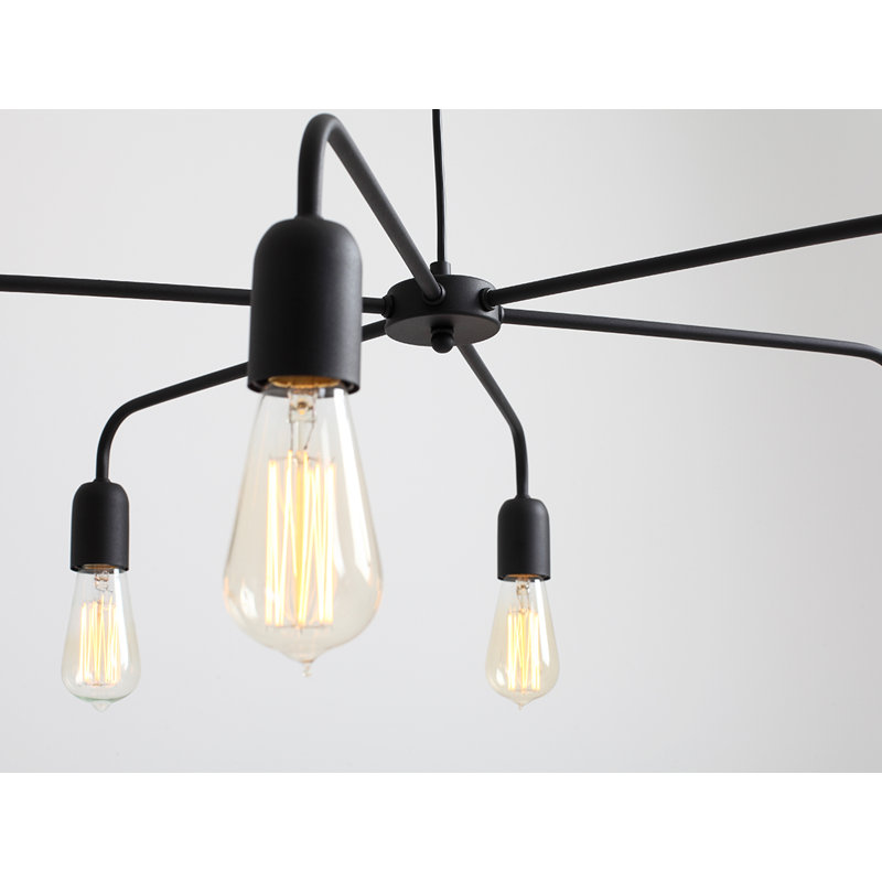 Allegro 6 - Light White Cluster Pendant, Black