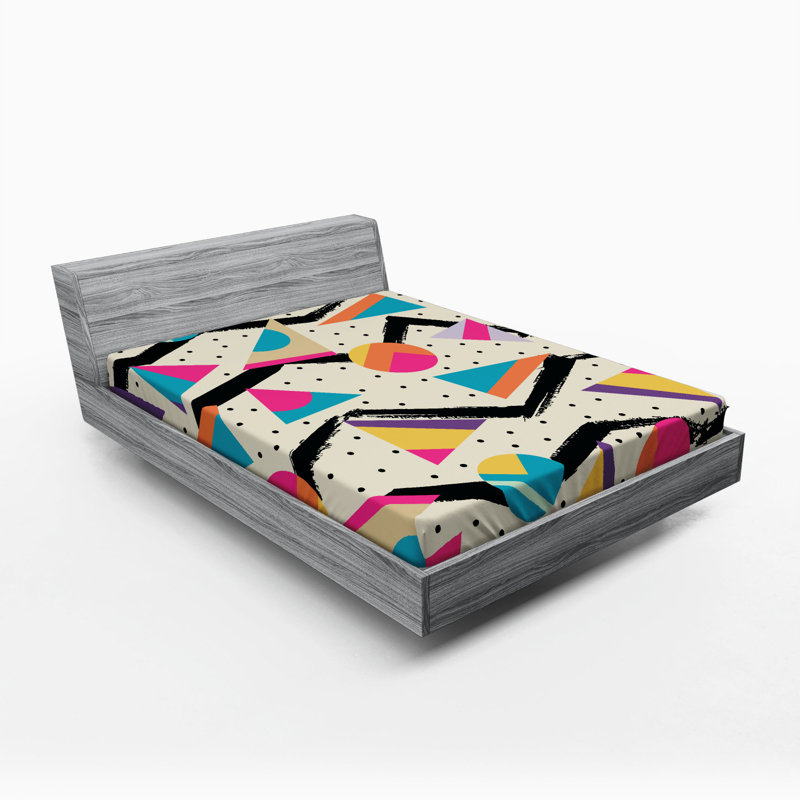 Microfiber Geometric Fitted Sheet, Full Fitted Sheet