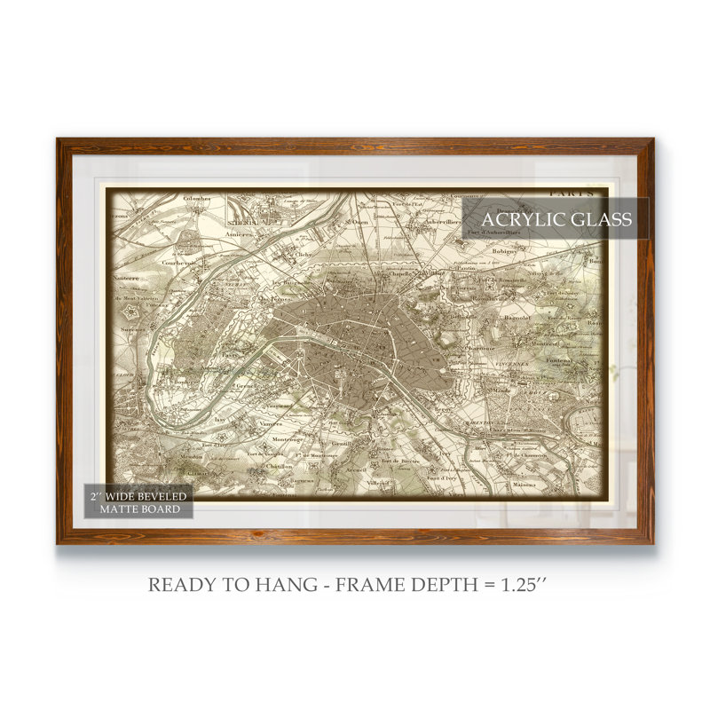 « cezanne », reproduction d’art sur toile, "" sépia "par paul-picture frame, H 32 po x l 44 po x 1,25 po