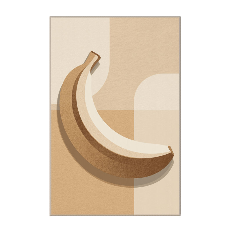 Machine Washable Easton Banana Modern Solid Color Rug in Beige – Beige Binding, 2x5