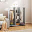 HOMCOM Double Open Wardrobe w/ Clothes Hanging-1144228738
