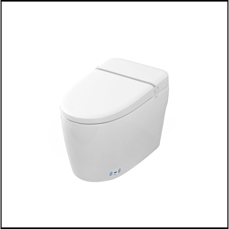 Smart Toilet Bidet Combo With Self-Cleaning Nozzle, Heated Seat, Night Light, Knob Control, Power Outage Flushing, Soft Close, Auto Flush, With Remote Control