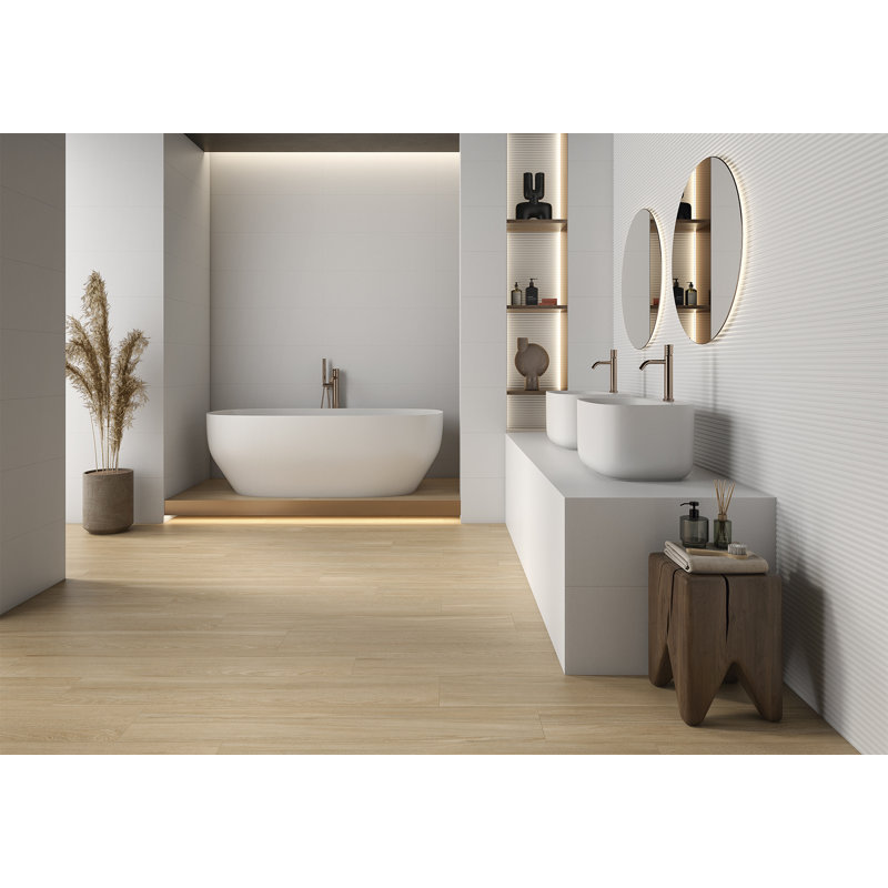 Decor Avenue 3D Concept White 12x36 Ceramic Tile