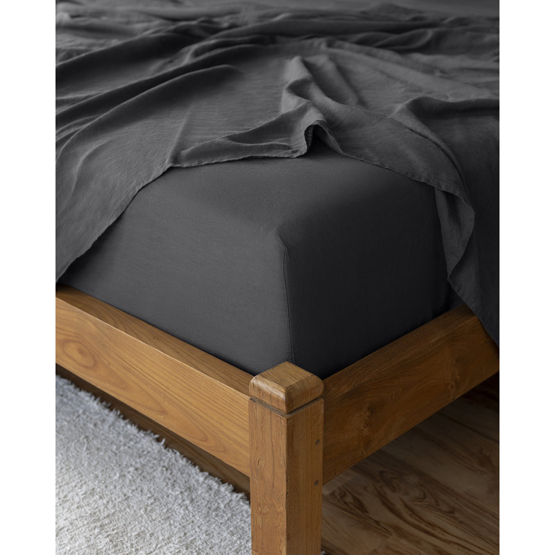 Charcoal Queen Cotton Sheet Set with Pillowcases