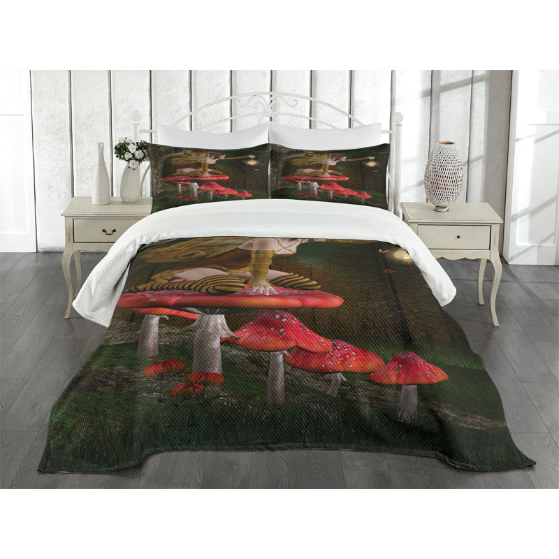 Ambensonne Fantasy Bedspread Multicolor, King Coverlet/Bedspread + 2 Pillow Shams