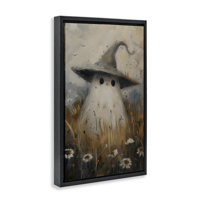 Cute Ghost In Field Floating Frame, design by Arlington Prints