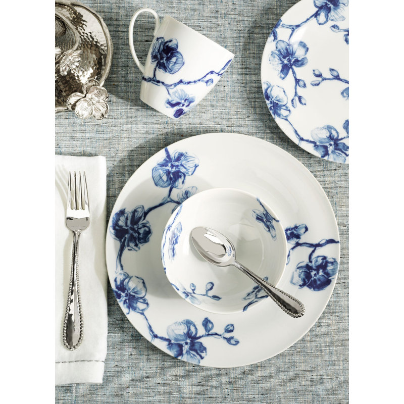 Blue Orchid Handmade Porcelain Coffee Mug