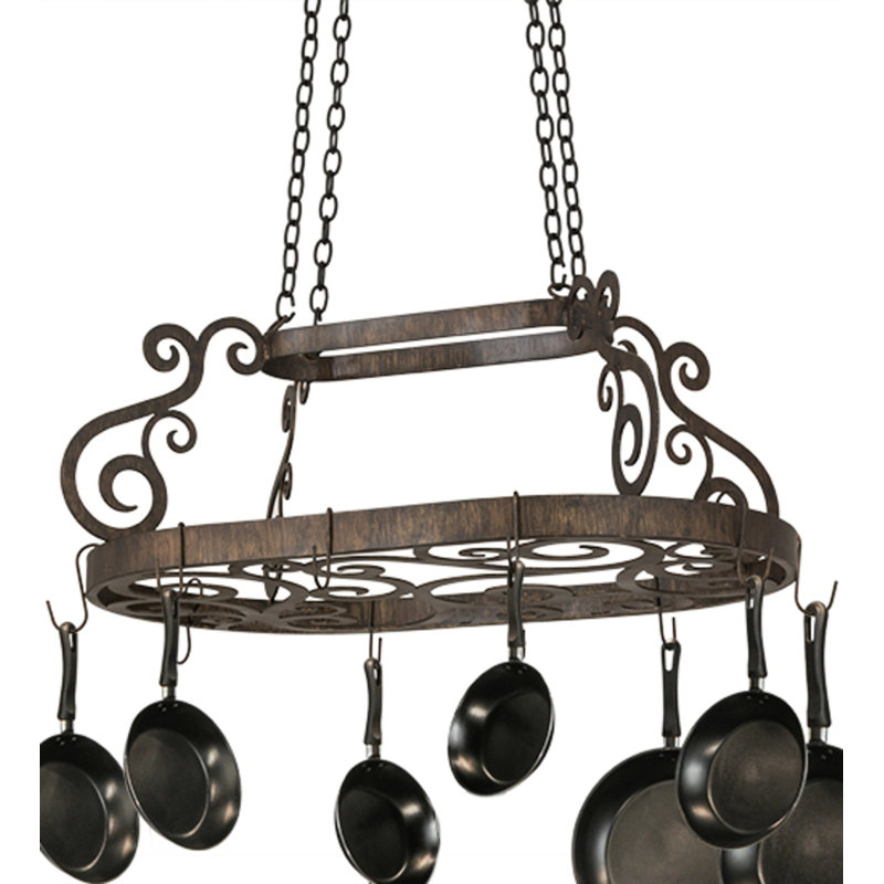 Support à casseroles ovale en acier 38 po