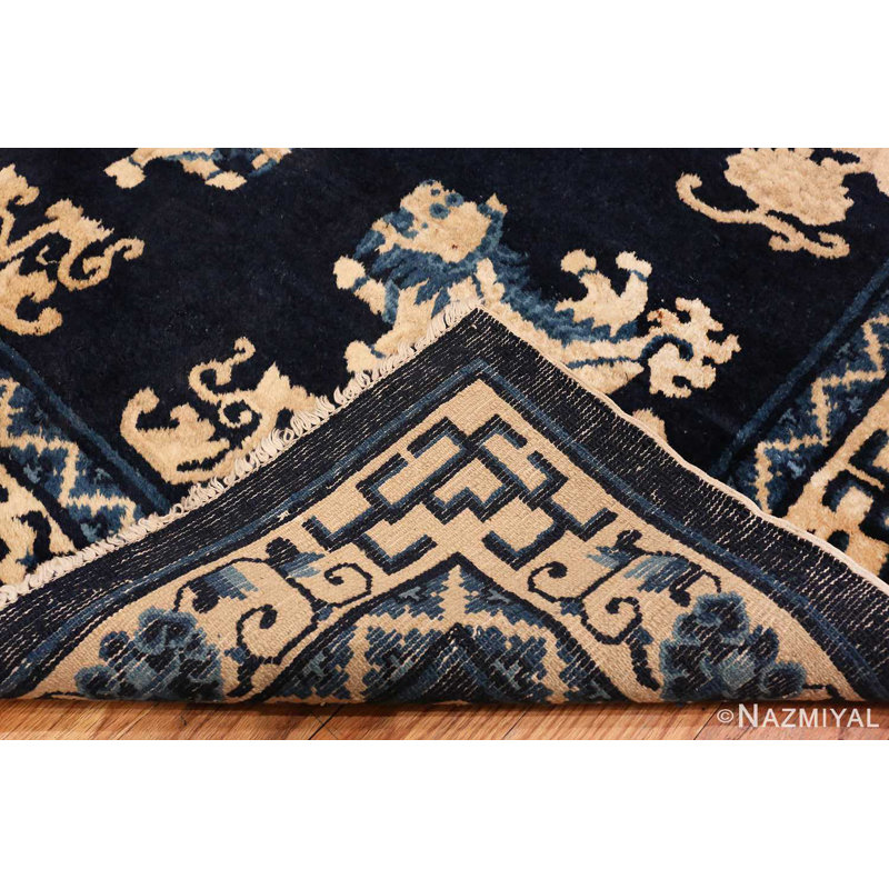 Petit tapis chinois antique Foo Dog