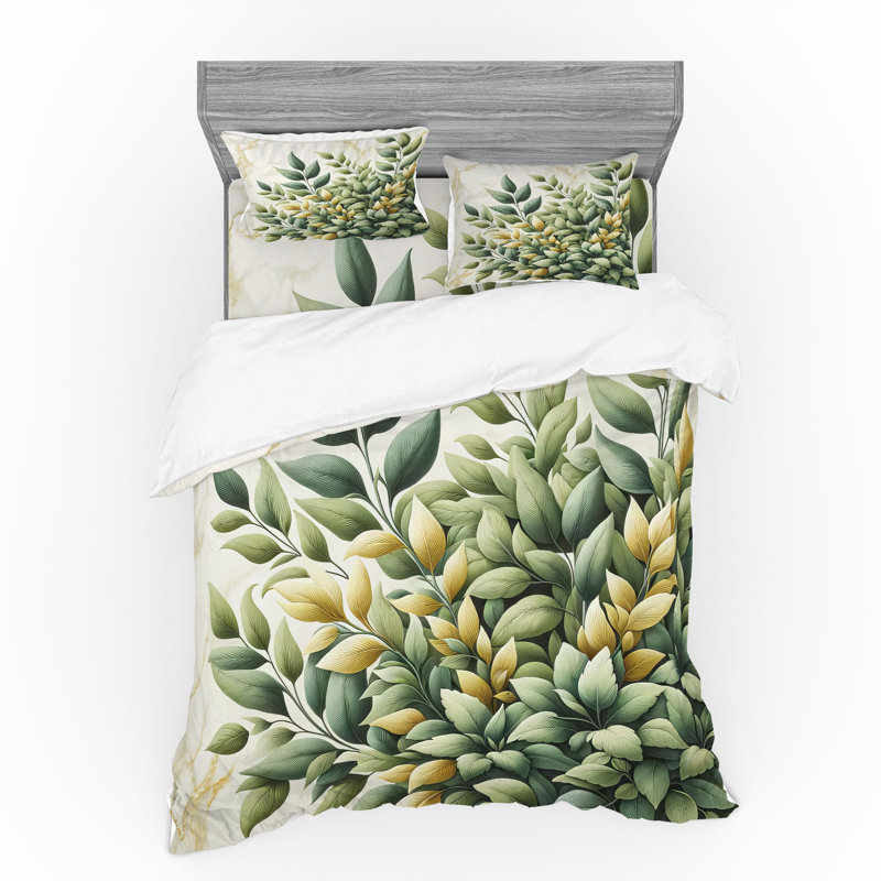 Polyester Floral Duvet Cover, California King Duvet Cover + 3 Additional Pieces