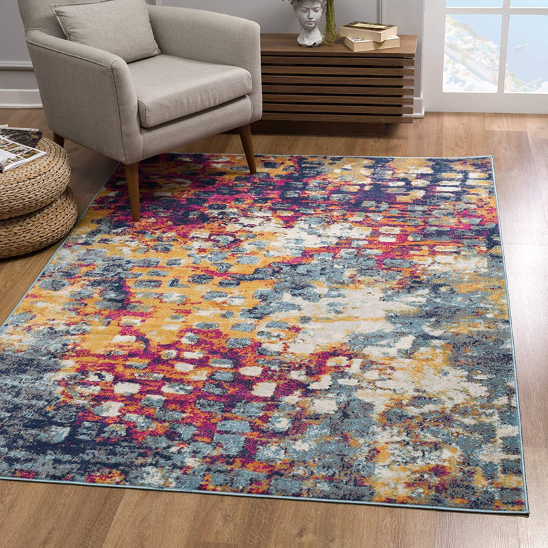 Tapis bleu et ivoire Raenae, Rectangle 8 pi x 11 pi