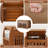 5-Pair Capacity Red-Brown Bamboo Shoe Bench with Hidden Storage