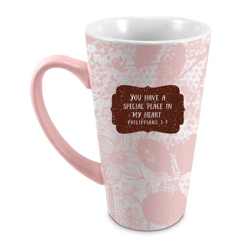 Mug Latte Pretty Prints Blush Ceramic