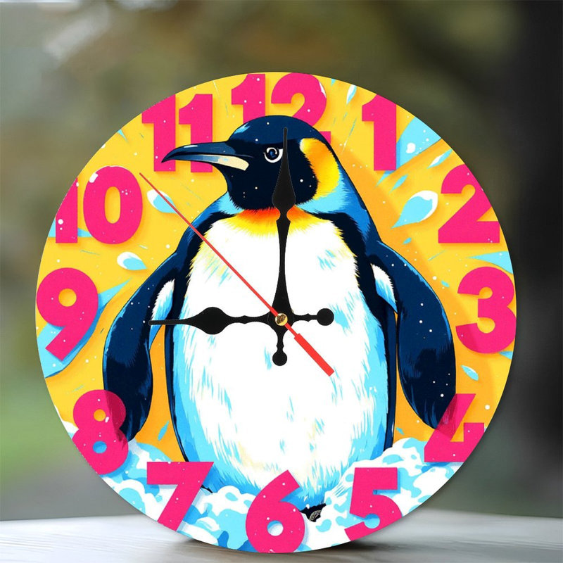 Horloge murale pingouin