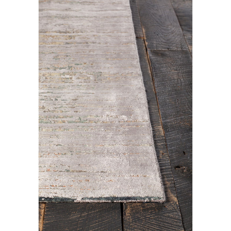 Tapis beige noué à la main Polett, Rectangle 5 pi x 7 pi 6 po