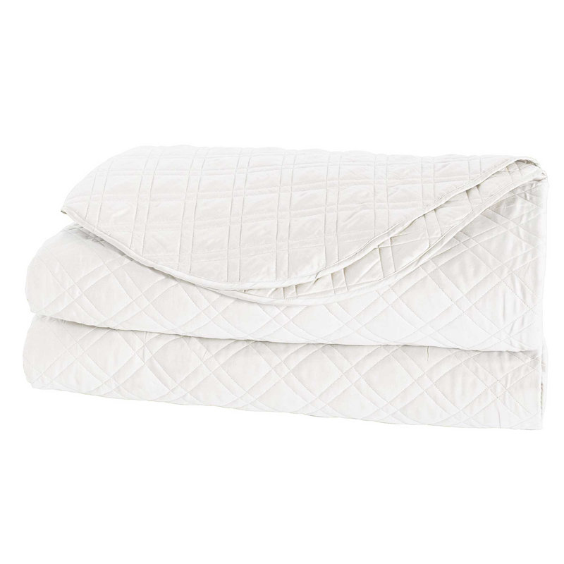 Coperta Sateen Coverlet, Cal. King Coverlet, Ivory