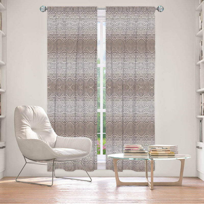Paire de rideaux obscurcissant en polyester Birty, Gris / Brun clair, L 20 po x L 82 po