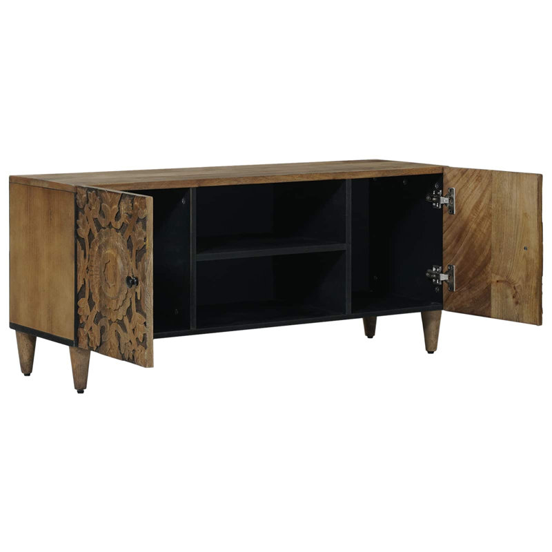 Unfinished TV Stand for TVs up to 49" with Fireplace Included