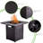 28In Propane Fire Pits Table, 50000 BTU Gas Square Outdoor Dinning Firepit Fireplace Dinning Tables With Lid, Lava Stone, ETL Certification, For Outside Garden Backyard Deck Patio