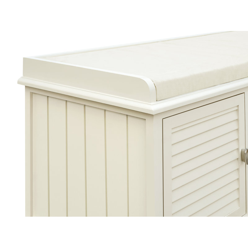 Banc de rangement en bois Dvorak, Beige