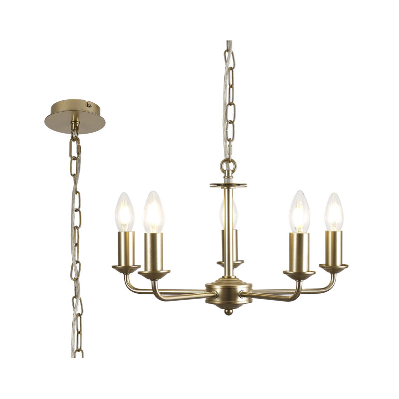 Harrower 5 - Light Candle Style Pendant, Champagne Gold
