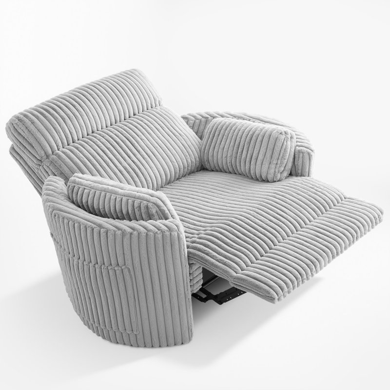 Fauteuil inclinable électrique surdimensionné en fausse fourrure de 54 po avec support lombaire réglable et port de charge USB