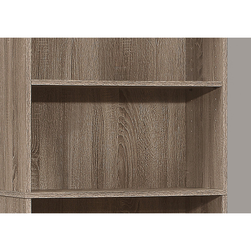 Bibliothèque, bibliothèque, étagère, 5 niveaux, h 48 po, bureau, chambre à coucher, stratifié beige, contemporain, moderne