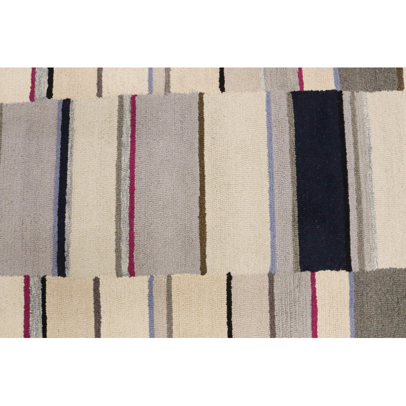 Janeczka Stripes Hand-Tufted Modern Rectangle 5' X 8' Area Rug Multicolored
