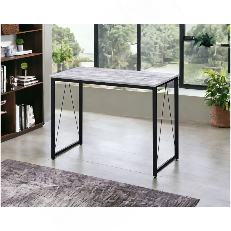 Zaidin Antique White Black Finish Writing Desk
