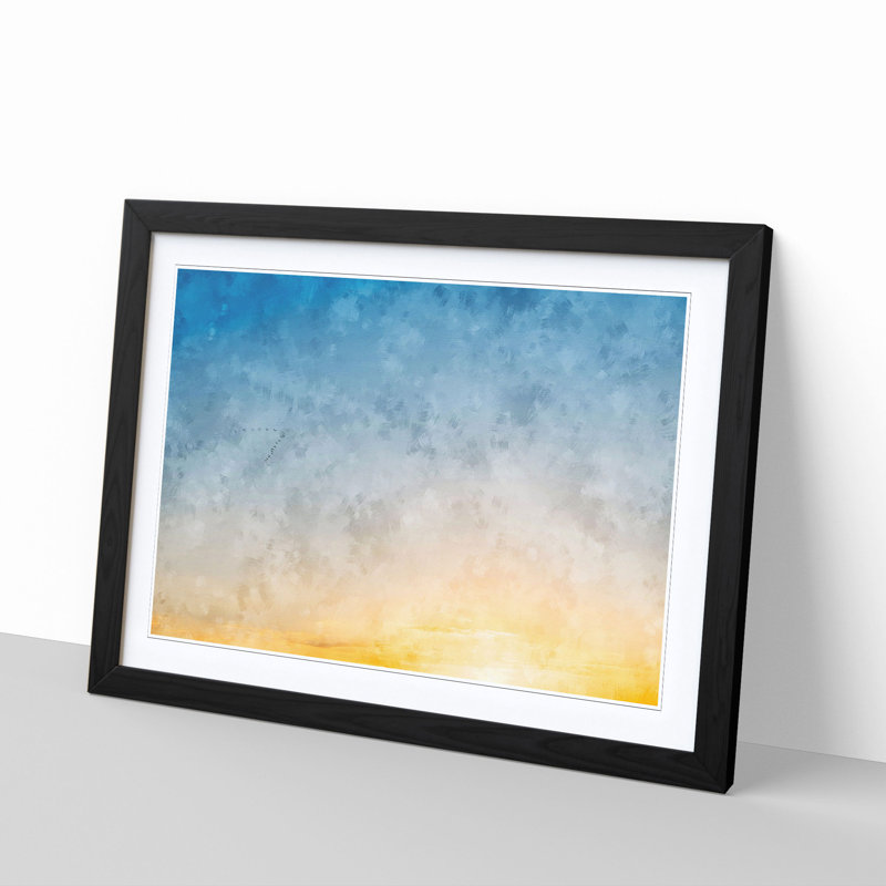 Flock Of Birds - Single Picture Frame Print on MDF, 24cm H x 33cm W x 2cm D, Black Framed