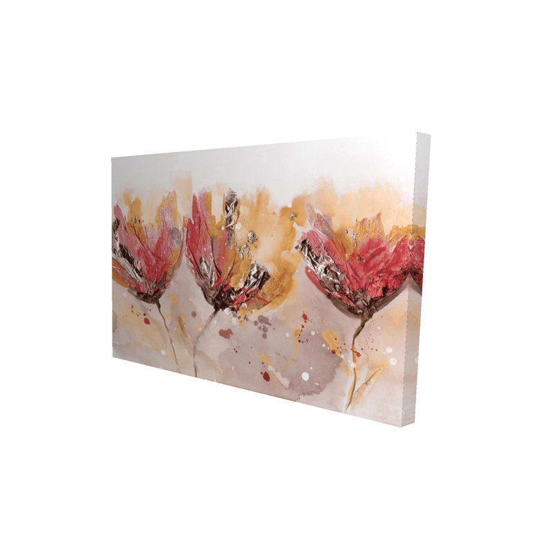 Quatre petites fleurs - Toile florale pour la chambre à coucher, H 36 po x l 24 po