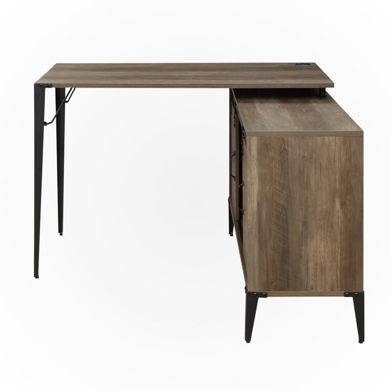 Quenth desk with finish, Rustic Oak