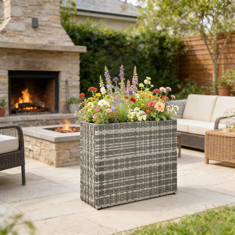 Jardinière surélevée moderne, lit surélevé pour jardin, Gris