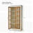 Freestanding Glass Door Pantry, Farmhouse Style Display Carwile with Lattice Windows for Hallways, Living Room, Kitchen & Office-28328932