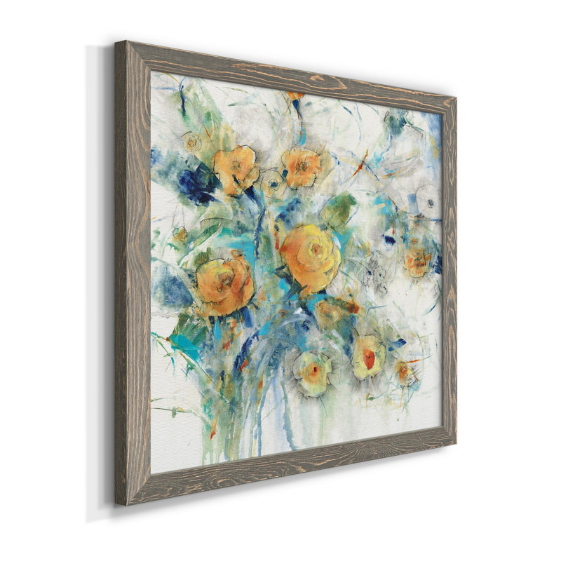 Étude de fleurs I - Toile encadrée de qualité supérieure - prête à être accrochée, Cadre gris, H 20 po x l 20 po x P 1,5 po