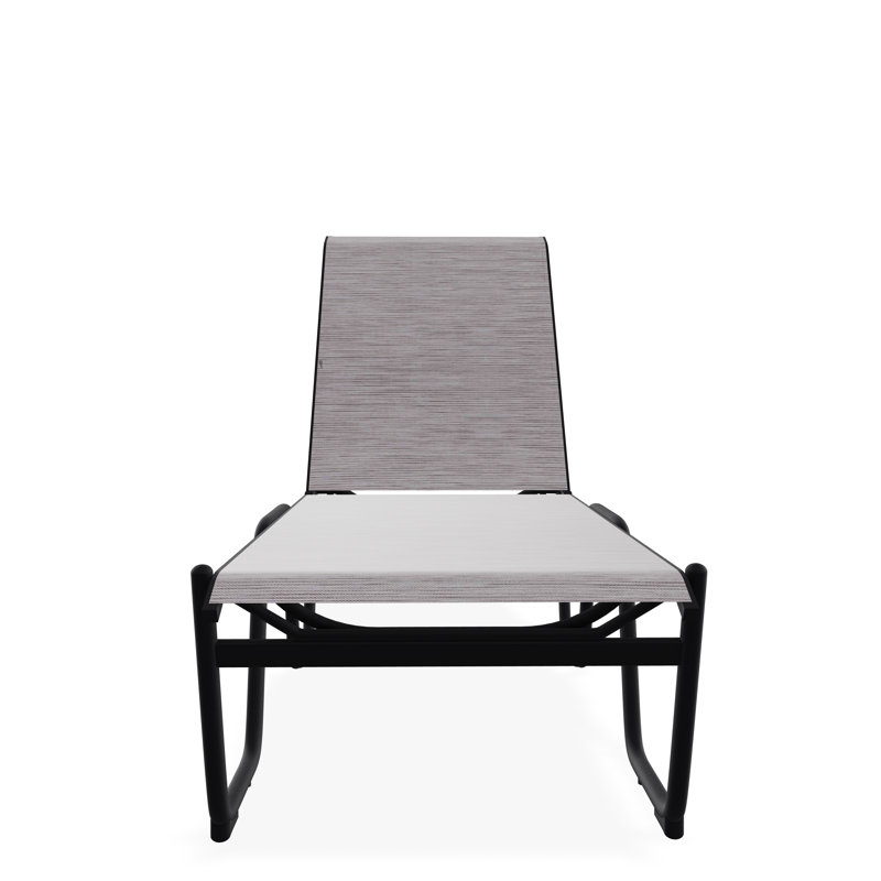 Chaise longue sans accoudoirs empilable en aluminium Gardenella, Fossile, Noir