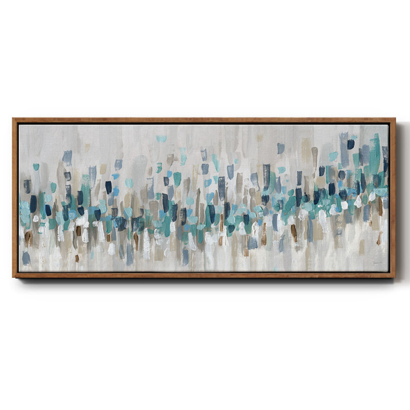 Blue Staccato- Framed Canvas
