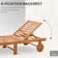 Méridienne inclinable avec roues Outsunny