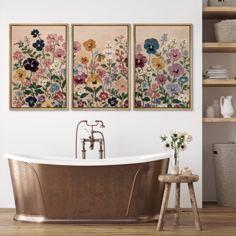 Reproduction d'art floral rétro pour jardin botanique rétro, H 24 po x l 16 po x P 1,5 po, Naturel