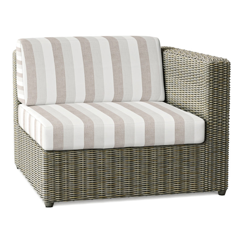 Sag Harbor Outdoor One Arm Lounge Chair, Perigold Direction Linen, Sag Harbor Driftwood