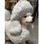 Statue de caniche blanc grandeur nature