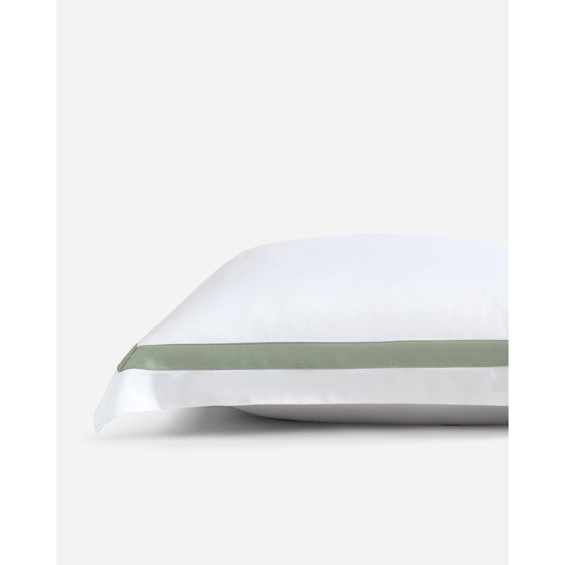 Frame Sham, White/Sage