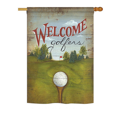 La bienvenue de golfeurs est l’intérêt de polyester de 2 côtés 40 x 28 po. drapeau maison