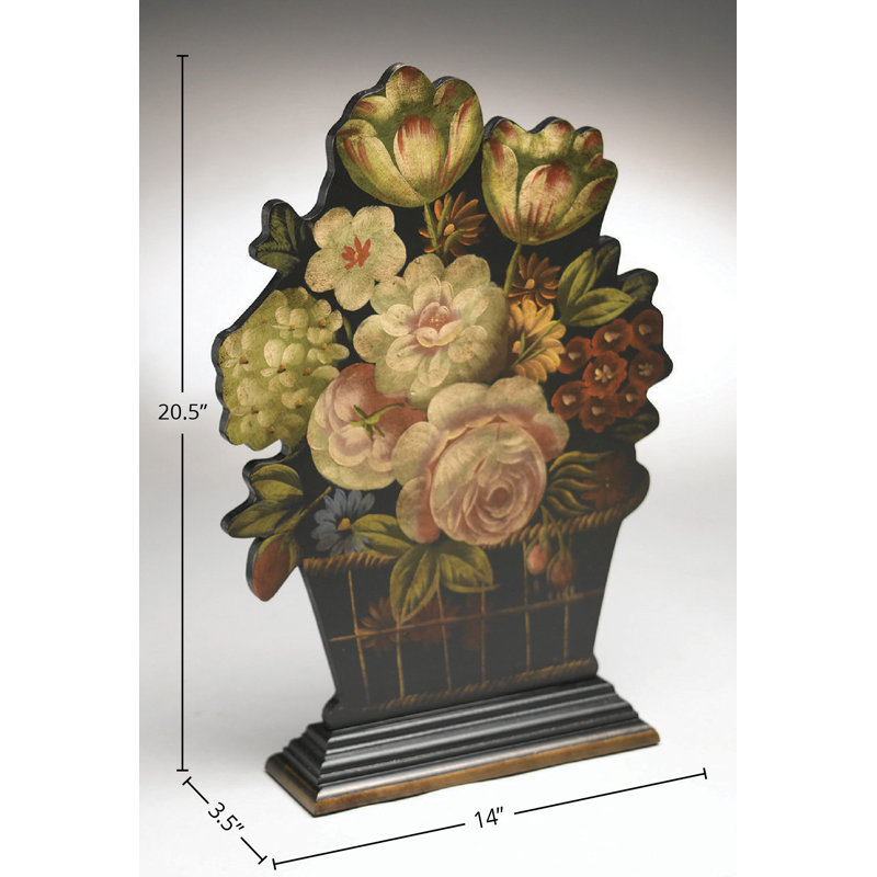 Sculpture de silhouette de panier à fleurs