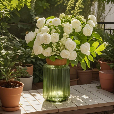 2Pcs Artificial Flowers Bouquet for Home Indoor Outdoors Party Wedding Table Centerpieces Decorations DIY Faux Floral Arrangements Decor