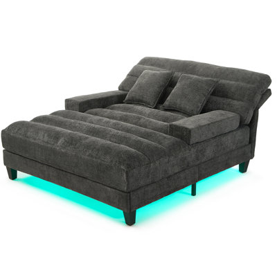 Adjustable Led-enhanced Chenille Modern Lounge Sofa For Living Room Comfort & Style
