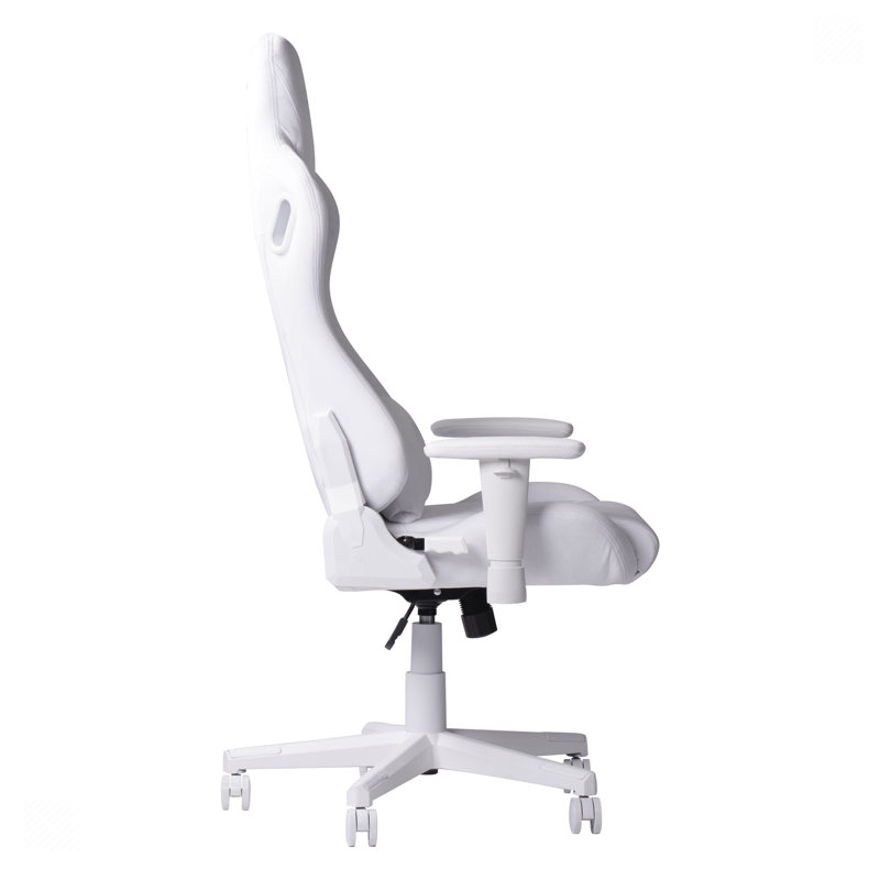 White Velvet Memory Foam Ergonomic Gaming Chair with Adjustable Arms
