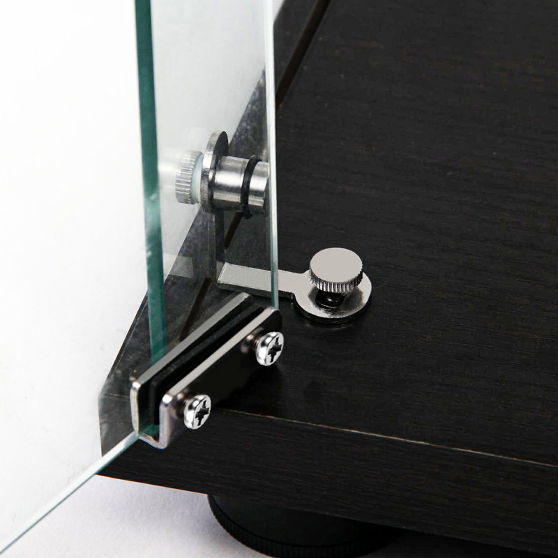 Classeur en verre trempé noir avec bande DEL télécommandée - H 75,76 po x L 30,79 po, pour rangement et rangement de documents
