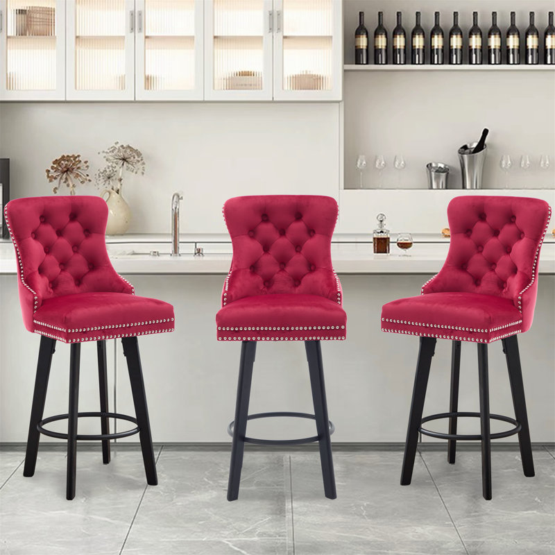 Comfortable and Stylish Swivel Bar Stools for Various Settings, Red