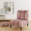 Fauteuil de chambre rose à motif patchwork en denim rose